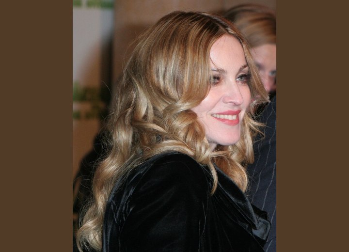 Side view of Madonna's hair with foils