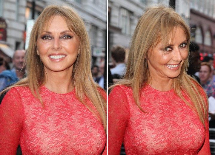 Carol Vorderman with long and youthful looking hair