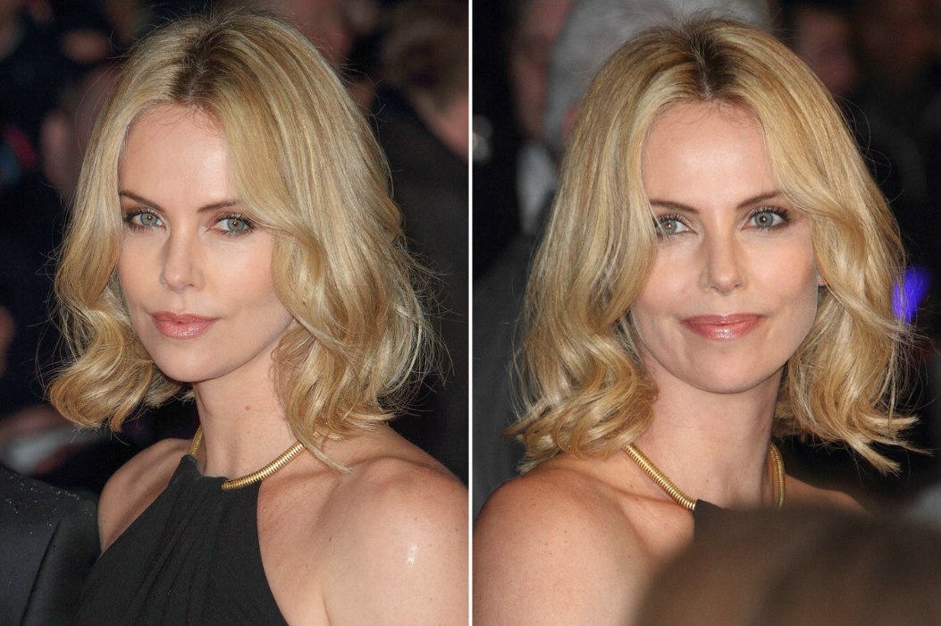 Charlize Theron  Trendy bob haircut with variations of blonde