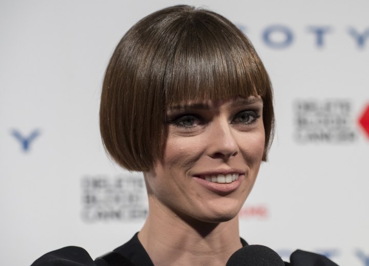 Coco Rocha with her stick straight hair in a bob
