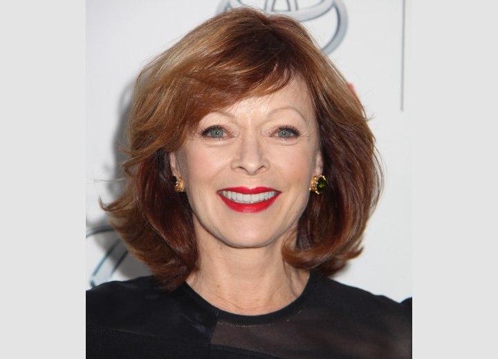 Frances Fisher with her hair in a voluminous bob