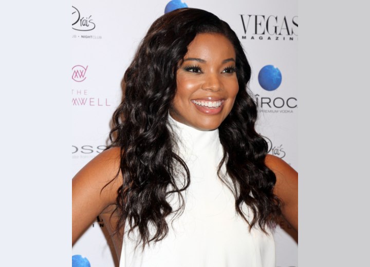 Gabrielle Union - Curled style for long black hair