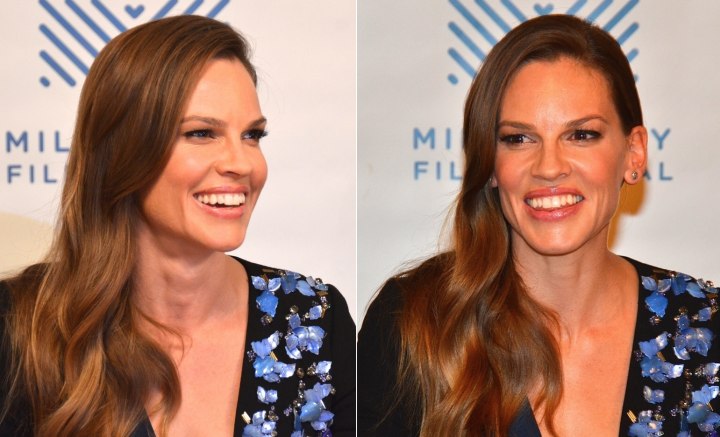 Hilary Swank's ombe hair color