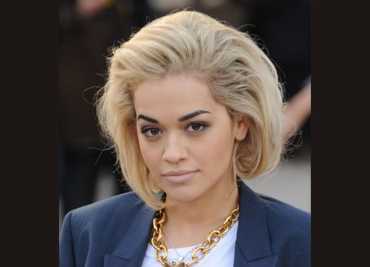 Rita Ora - Modern teased hairstyle for short hair