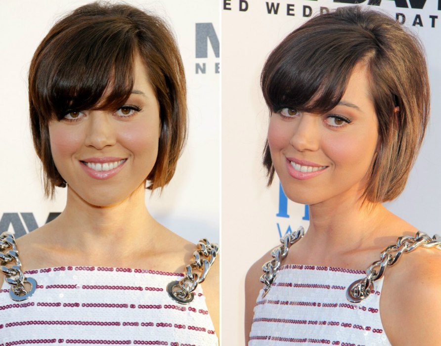 Aubrey Plaza's cute and short brunette bob hairstyle