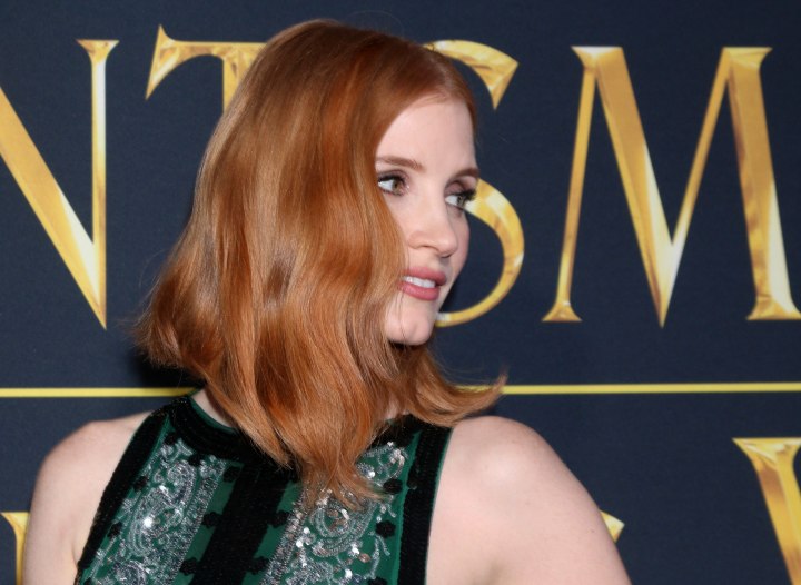 Long and easy to wear bob hairstyle - Jessica Chastain