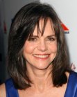 Sally Field with her hair cut in a good around the shoulders length