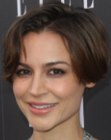 Samaire Armstrong with short hair and visible earlobes