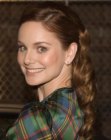 Sarah Wayne Callies sporting a girly look with curls and ponytail