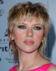 Scarlett Johansson's short hairstyle with textured ends