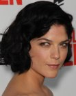 Selma Blair with her hair cut in  a neck-length style