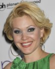 Shanna Moakler wearing her hair in a middle of the neck hairstyle