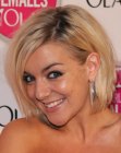 Sheridan Smith sporting a bob with layers and a side part