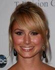 Stacy Keibler wearing her hair up in a festive chignon