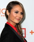 Stacy Keibler's long hair with a braided side ponytail