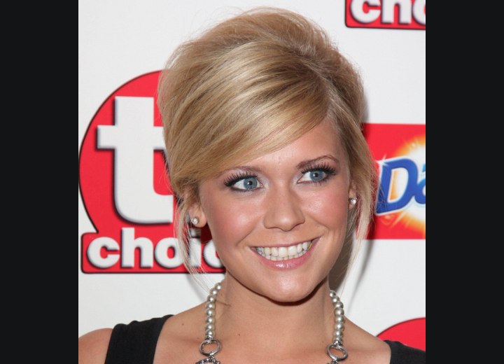 Suzanne Shaw wearing her hair up