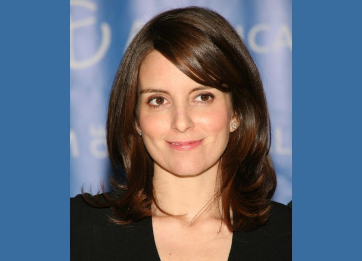 Tina Fey's medium long hairstyle