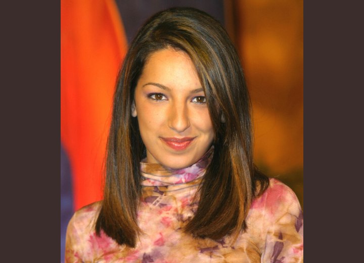 Vanessa Lengies with straight blunt cut hair
