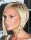Victoria Beckham's angled bob with a jagged cutting line