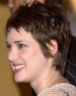 Winona Ryder wearing her hair in a pixie crop