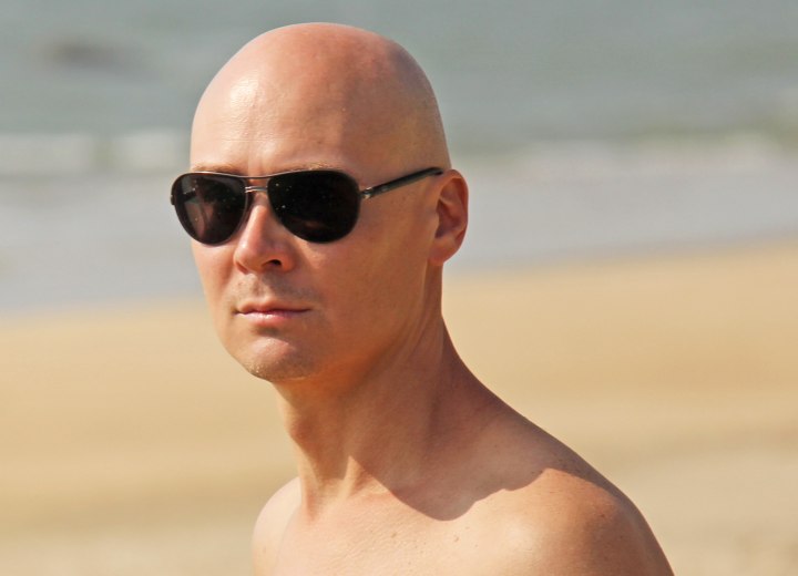 Man with a bald head