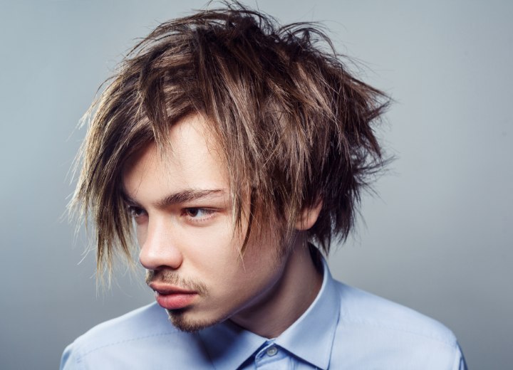 Male hair styled to droop down