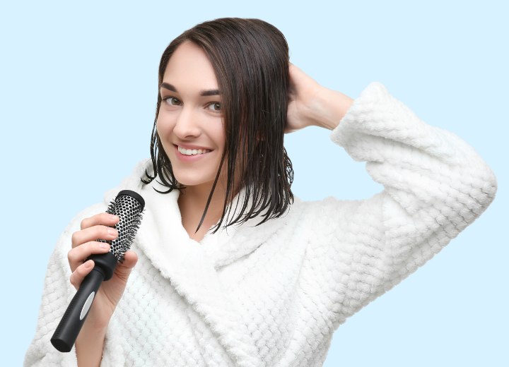 Lady with freshly washed hair