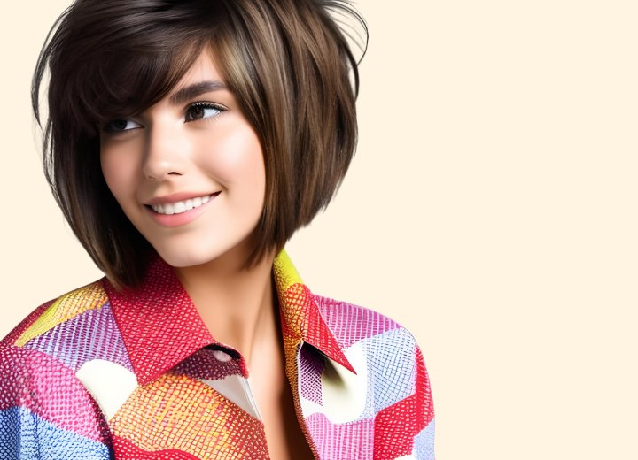 Inverted bob cut with layering