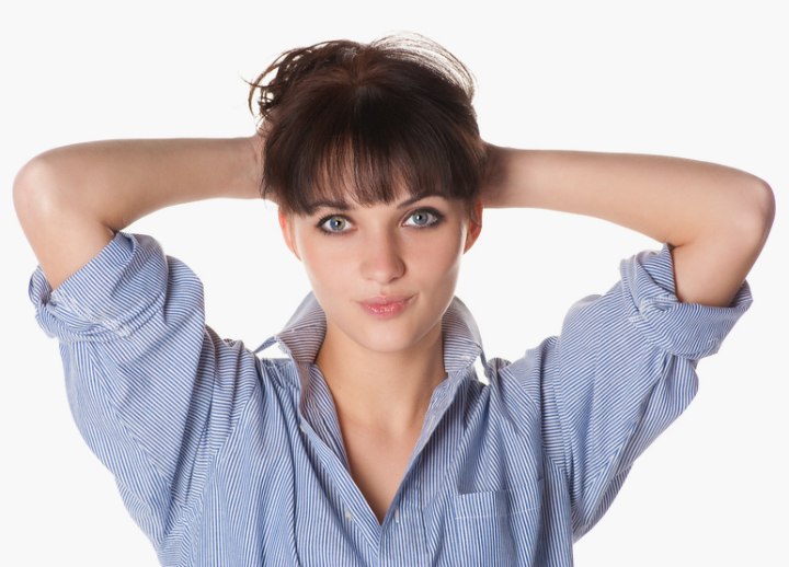 Woman who is ready to chop her hair off