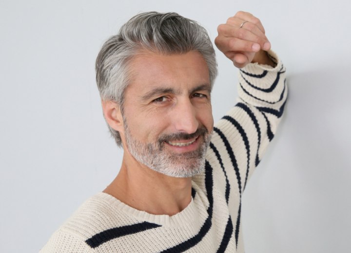 Fashionable man with gray hair