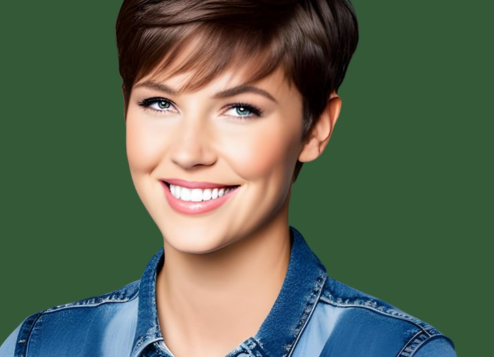 Pixie cut with textured bangs
