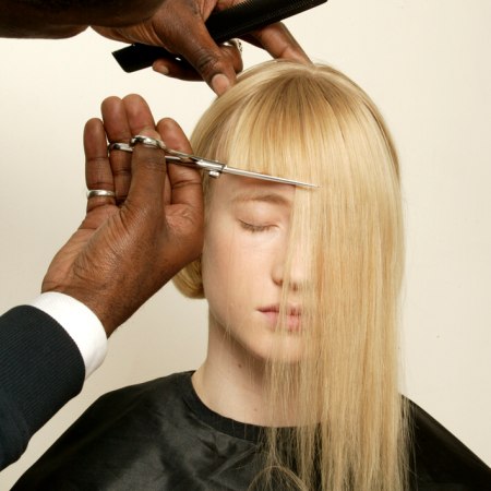 Cut hair extensions on an angle