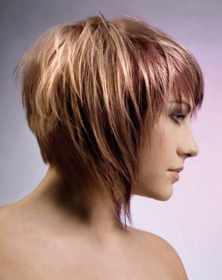 Layered bob with spectacular longer sweeping sides