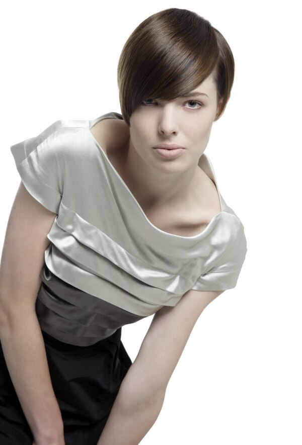 Fashionable short haircut with on shorter side