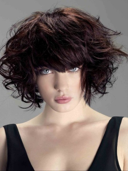Short bob styled with volume