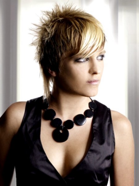 Fun short hairstyle with spiked hair