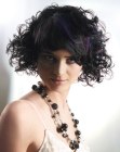 Trapeze shaped bob with fluffy light curls