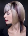 Futuristic hairstyle with a shortened back section