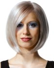 Cool blonde bob with volume and soft contours