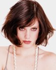 Bob haircut with ruffling for extra volume