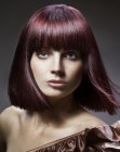 Shoulder length bob with bangs and point-cut ends