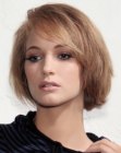 Soft razored bob with layers and rounded lines