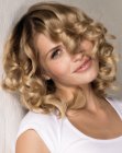 bob curled with curling tongs