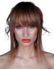 Hairstyle with a combination of lengths and colors