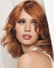 shoulder long red hair