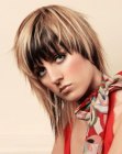 Picture of asymmetrical medium length hairstyle