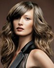 long hair with a thick side fringe
