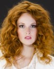 Casual wedding hairstyle with high volume curls