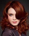 long red hair with curls