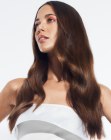 Very long brunette hair with natural waves
